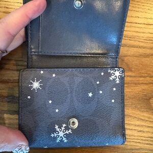 Coach Gray Wallet with Snowflake Design